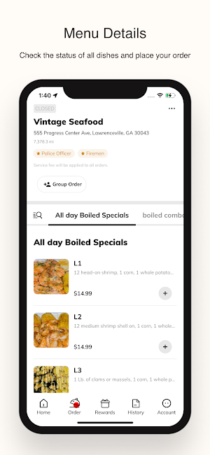 Vintage Seafood Screenshot 1