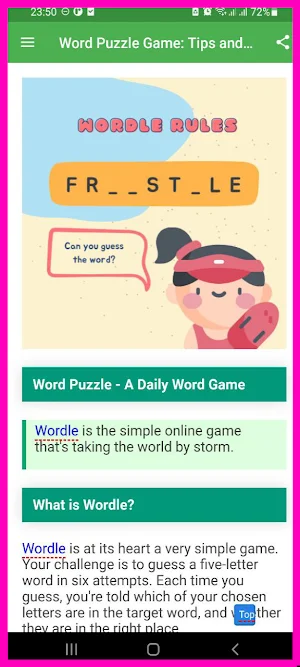 Word Puzzle Game Tips Screenshot 1