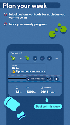 Swim workout tracking Screenshot 1