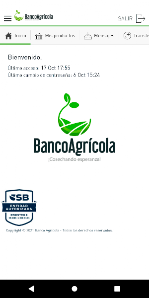 Móvil Banking Bagricola Screenshot 0