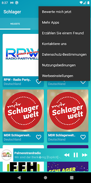 Schlager music radios online Screenshot 1