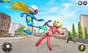 Flying Hero Stickman : Stickman Rope Hero Games Screenshot 2