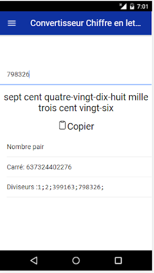 Convertisseur chiffre lettre Screenshot 0