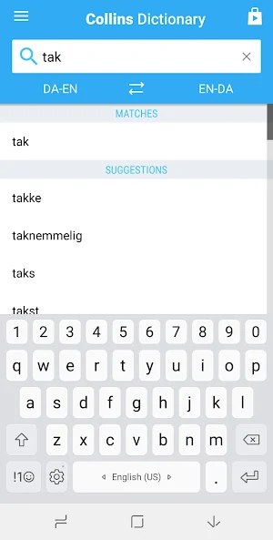 English-Danish Dictionary Screenshot 1