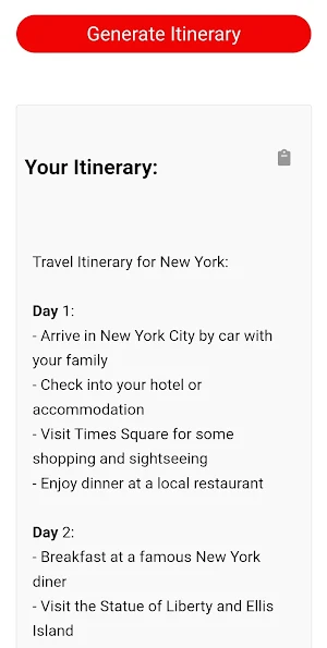 Trip Planner Screenshot 2