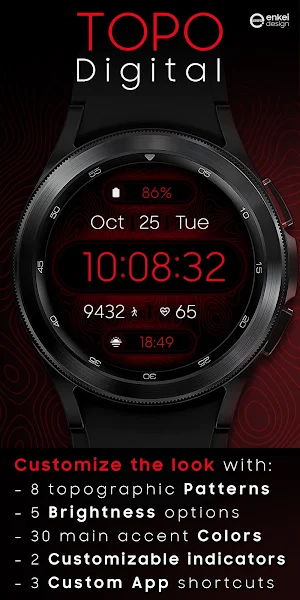Topo Digital - watch face Screenshot 1