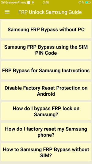 FRP Unlock Samsung Guide Screenshot 0