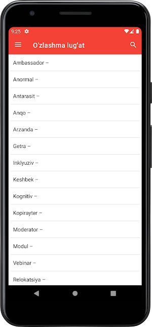 O'zlashma lug'at Screenshot 0