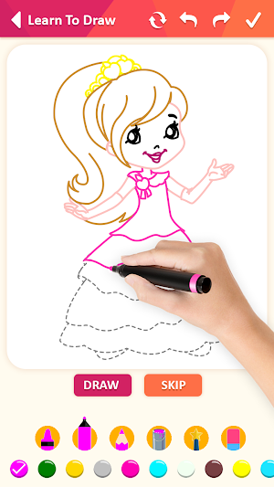 How To Draw Princess - Princess Coloring Screenshot 0