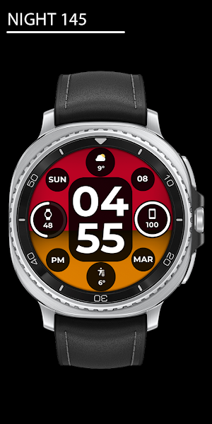 Night 145 - Digital Watch Face Screenshot 0