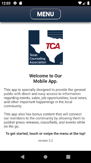 TCA Mobile App Screenshot 0