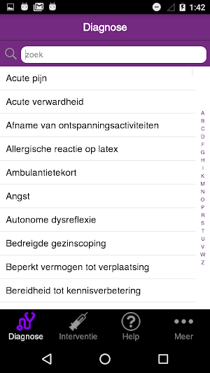 Verpleegkundige interventies (NIC) Screenshot 2