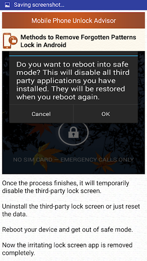Clear Mobile Password PIN Help Screenshot 3