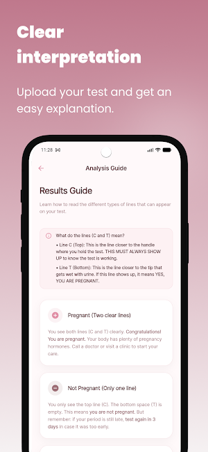 Pregnancy Test Guide & Results Screenshot 2