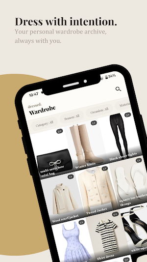 dressed. — Wardrobe Tracker Screenshot 0
