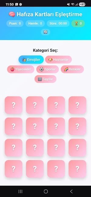 Hafıza Kartları Eşleştirme Screenshot 0