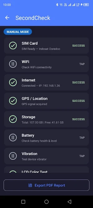 SecondCheck: Device Info Test Screenshot 2