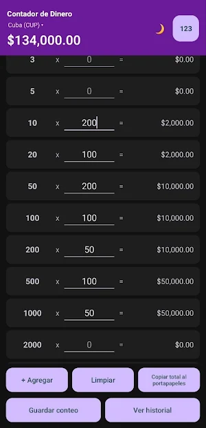 Contador de Dinero Screenshot 1