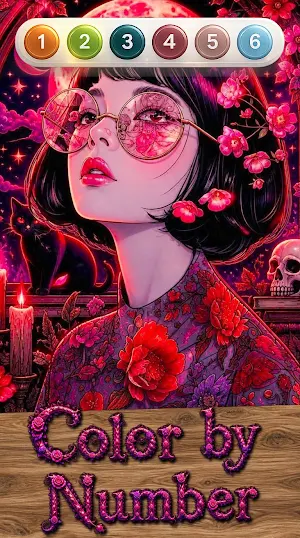 Dark Flower Color by Number Screenshot 2