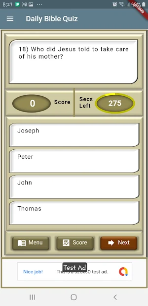 Daily Bible Quiz Screenshot 1