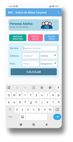 IMC - Indice de Masa Corporal Screenshot 1