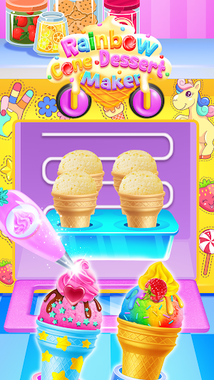 Rainbow Cone Dessert Maker - Girls Ice Cream Games Screenshot 1