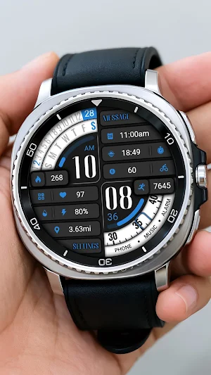Blue Text Diagonal ZKin Watch Screenshot 1