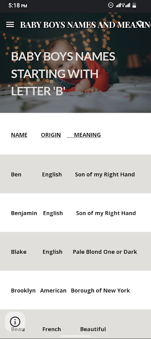 Baby Boys Names Screenshot 3