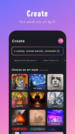 PicSo – Text to AI Art Maker Screenshot 1