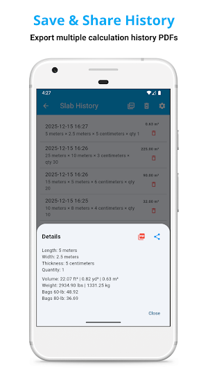 Concrete Calculator Screenshot 3