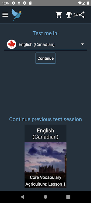 Canadian English Tests Screenshot 0