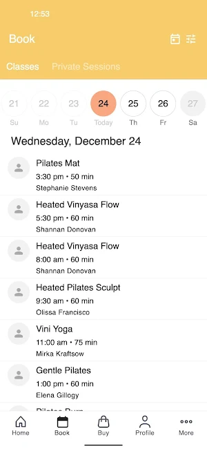 Grace Yoga Studio. Screenshot 1