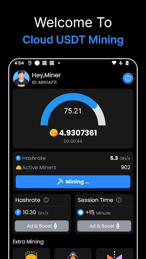 Cloud USDT Mining Simulator Screenshot 0