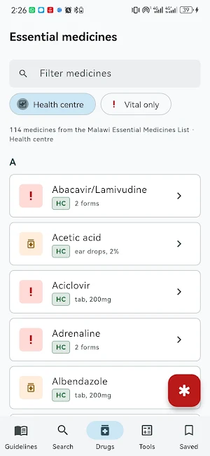 Malawi Clinical Guidelines Screenshot 1