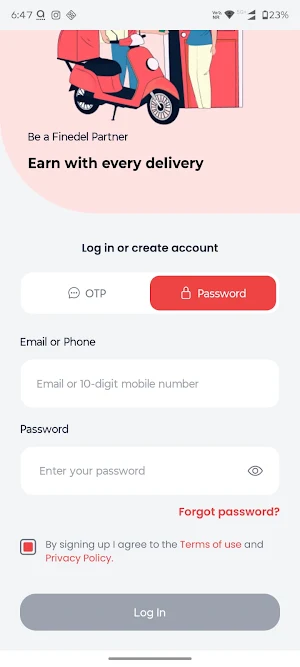 FineDel Delivery Partner Screenshot 1