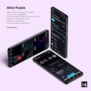 Aline Purple icon pack - linear purple icons Screenshot 1