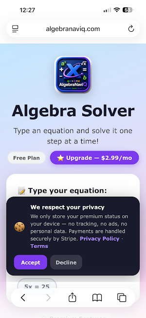 AlgebraNaviQ Screenshot 2