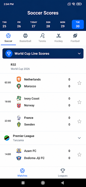 Soccer Scores 2026 World Cup Screenshot 1