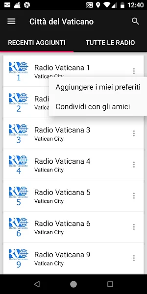 Vatican City Radio Stations Screenshot 1