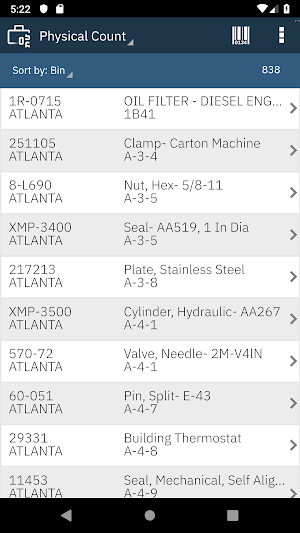 IBM Maximo Cycle Counts Screenshot 0