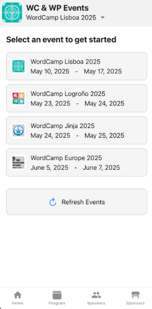 WC & WP Events Screenshot 1