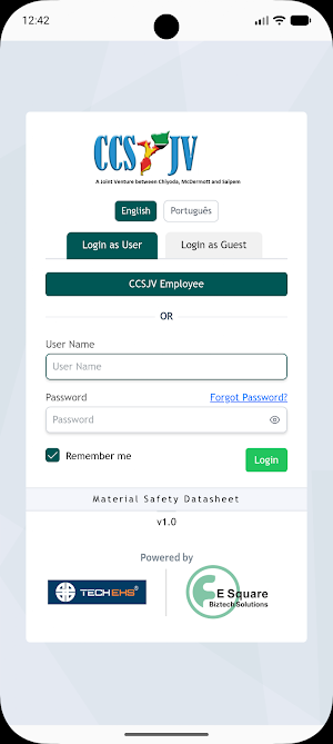 CCSJV MSDS Screenshot 1