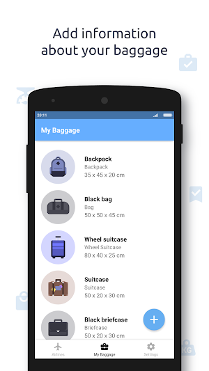Baggify - airlines baggage allowance Screenshot 2
