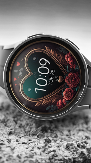 Love Rose digital watch face Screenshot 3