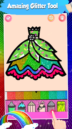 Glitter Dresses Coloring Book For Kids Screenshot 2