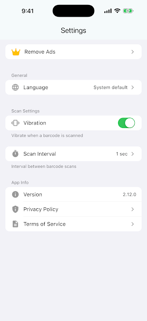 Barcode Scanner - EAN & UPC Screenshot 2