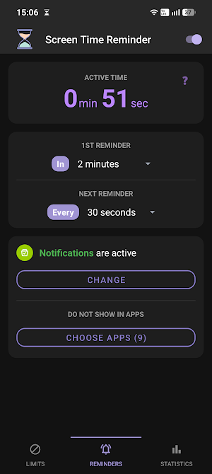 Screen Time Reminder Screenshot 1