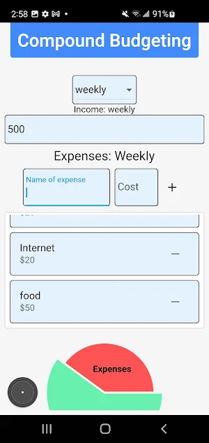Compound Budgeting Calculator Screenshot 1