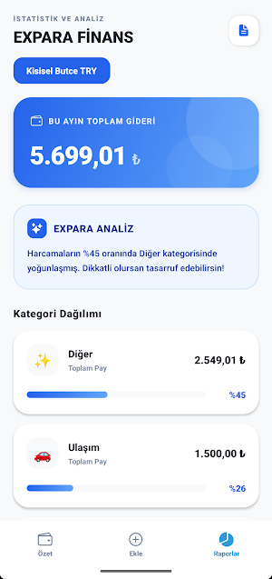 Expara: Bütçe ve Gider Takibi Screenshot 2