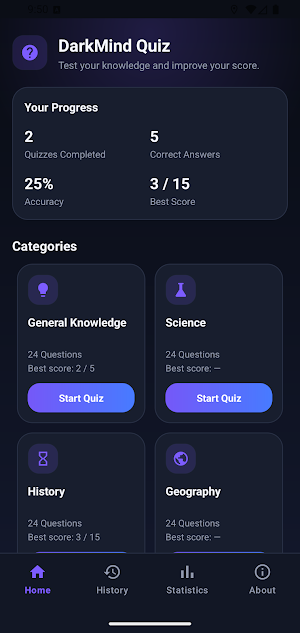 DarkMind Quiz Screenshot 1